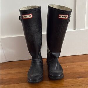 Hunter Extended Calf Black Rain Boots